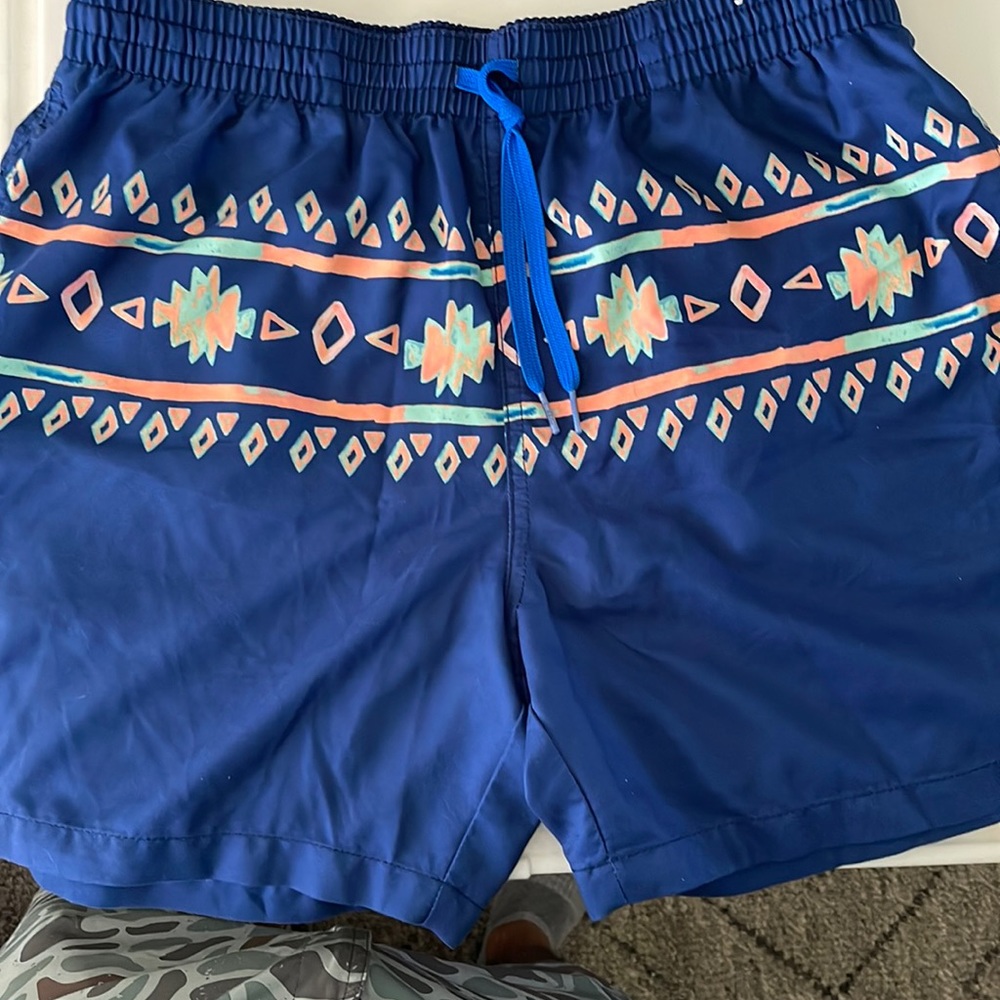 Men’s blue Aztec print Chubbies Large
